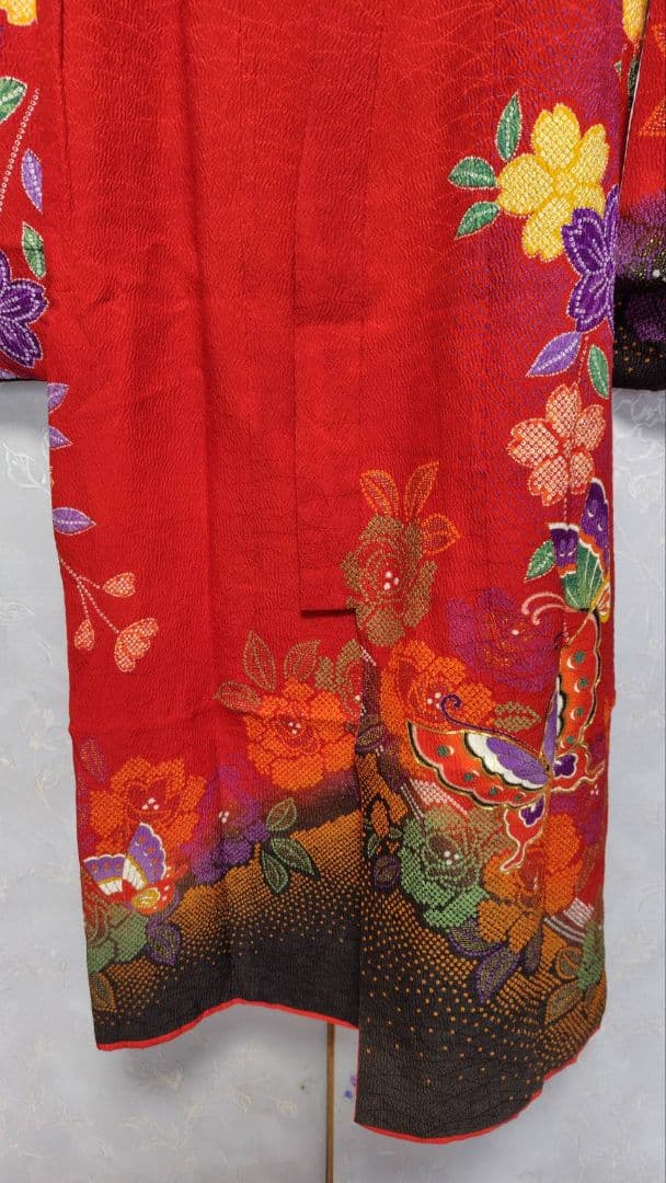 RK563子供着物四つ身7歳前後用着丈132センチ裄丈50センチ非常に綺麗美品