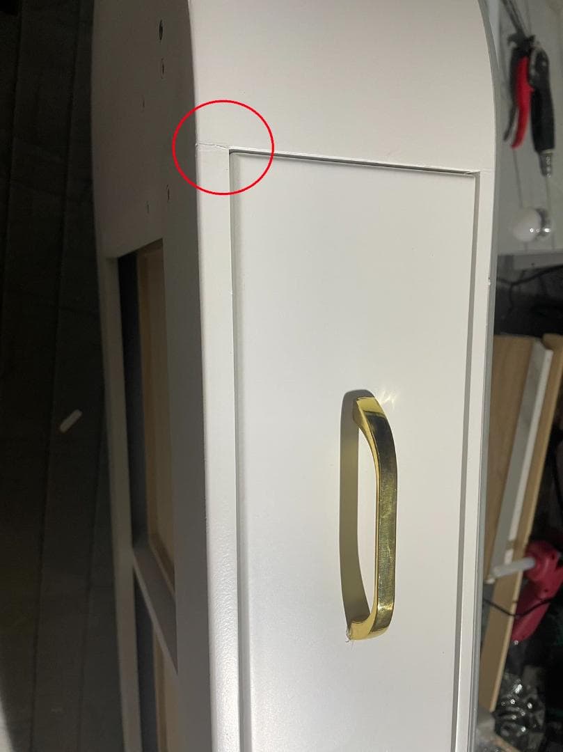 ホワイト ドレッサー金属脚訳あり品写真をご確認 デスクのみ J201-100-①