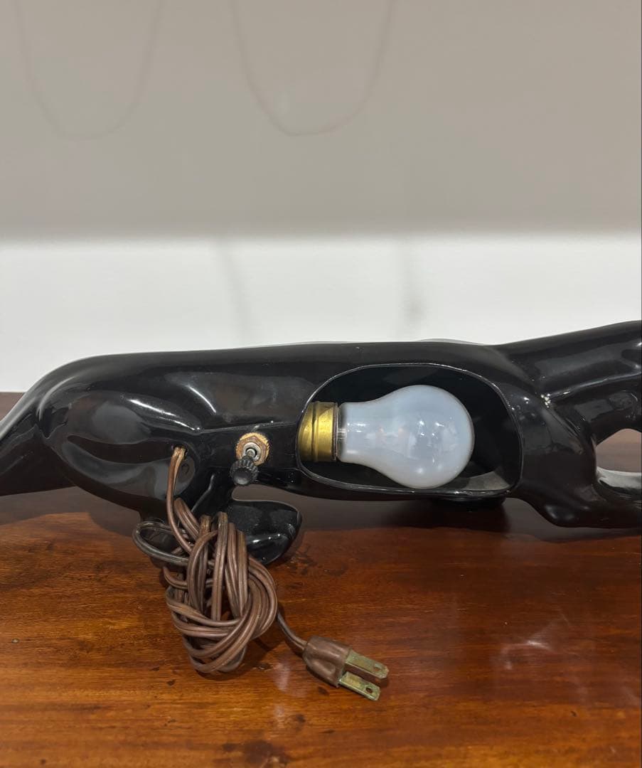 Vintage ブラックパンサー ランプ 50's ミッドセンチュリー 置物