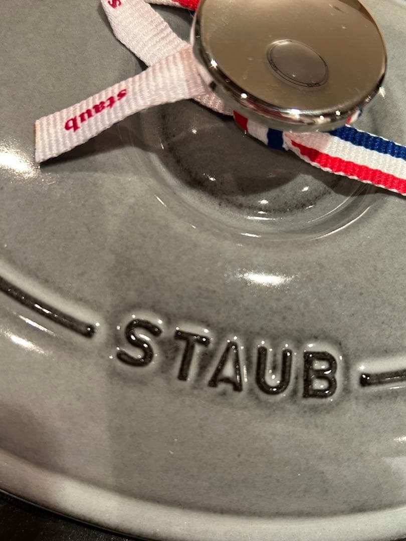 ◆新品未使用◆STAUB オーバルホットプレート グレー＊ミトン・ココット付き＊
