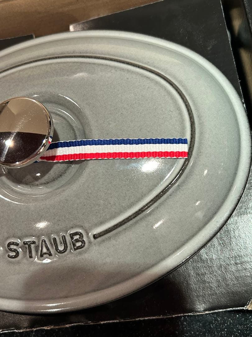 ◆新品未使用◆STAUB オーバルホットプレート グレー＊ミトン・ココット付き＊