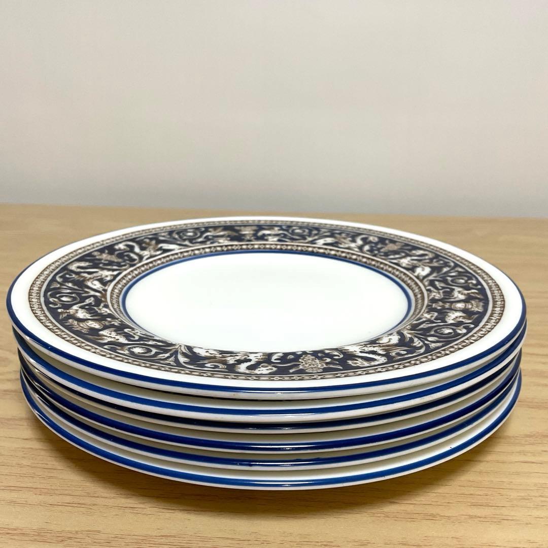 ウェッジウッド フロレンティーン　コバルト　約15.5cm プレート　6枚組