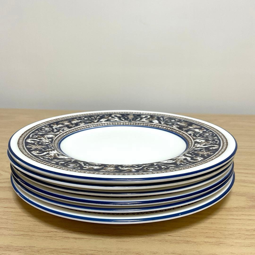 ウェッジウッド フロレンティーン　コバルト　約15.5cm プレート　6枚組