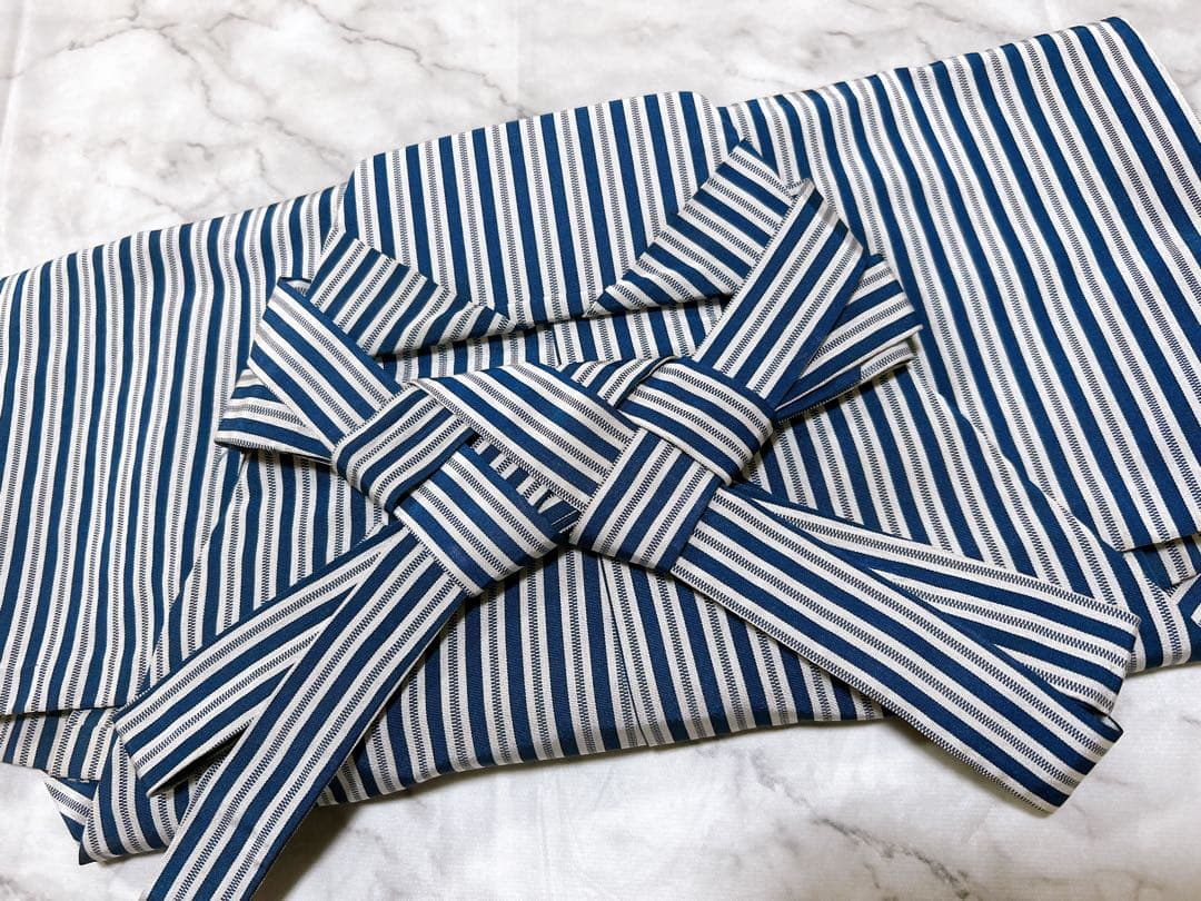 お買い得品♡七五三　小さめ5歳　男の子　フルセット　一式　青系　縦縞袴