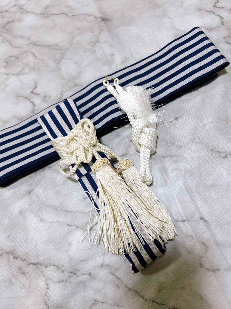 お買い得品♡七五三　小さめ5歳　男の子　フルセット　一式　青系　縦縞袴