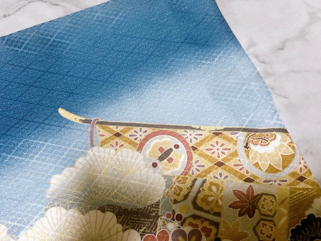 お買い得品♡七五三　小さめ5歳　男の子　フルセット　一式　青系　縦縞袴