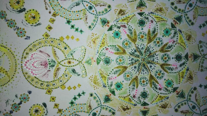 五十嵐由家の曼荼羅画411「金運大開運　春」