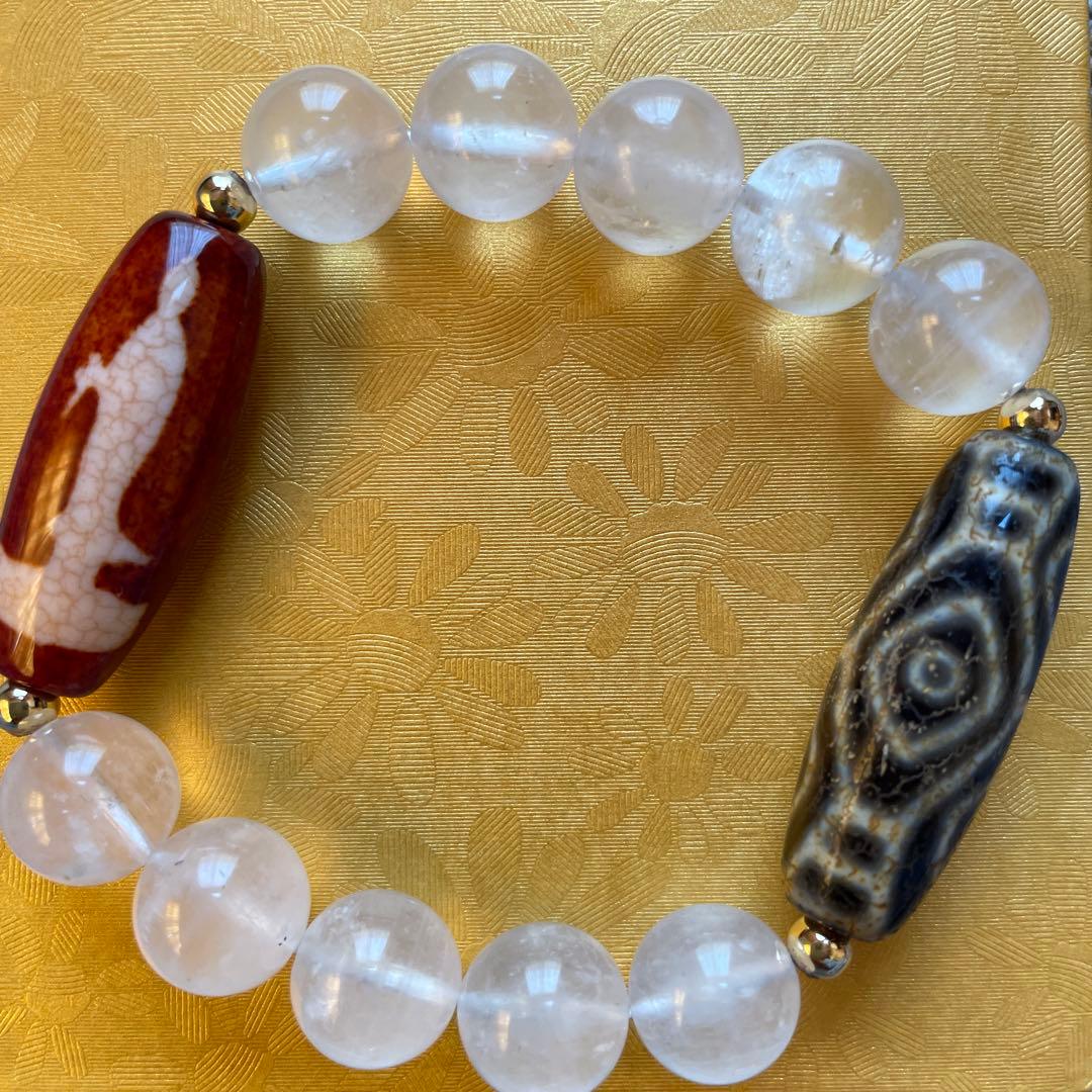 観音天珠 龍眼天珠 ブレスレット 天然石 パワーストーン