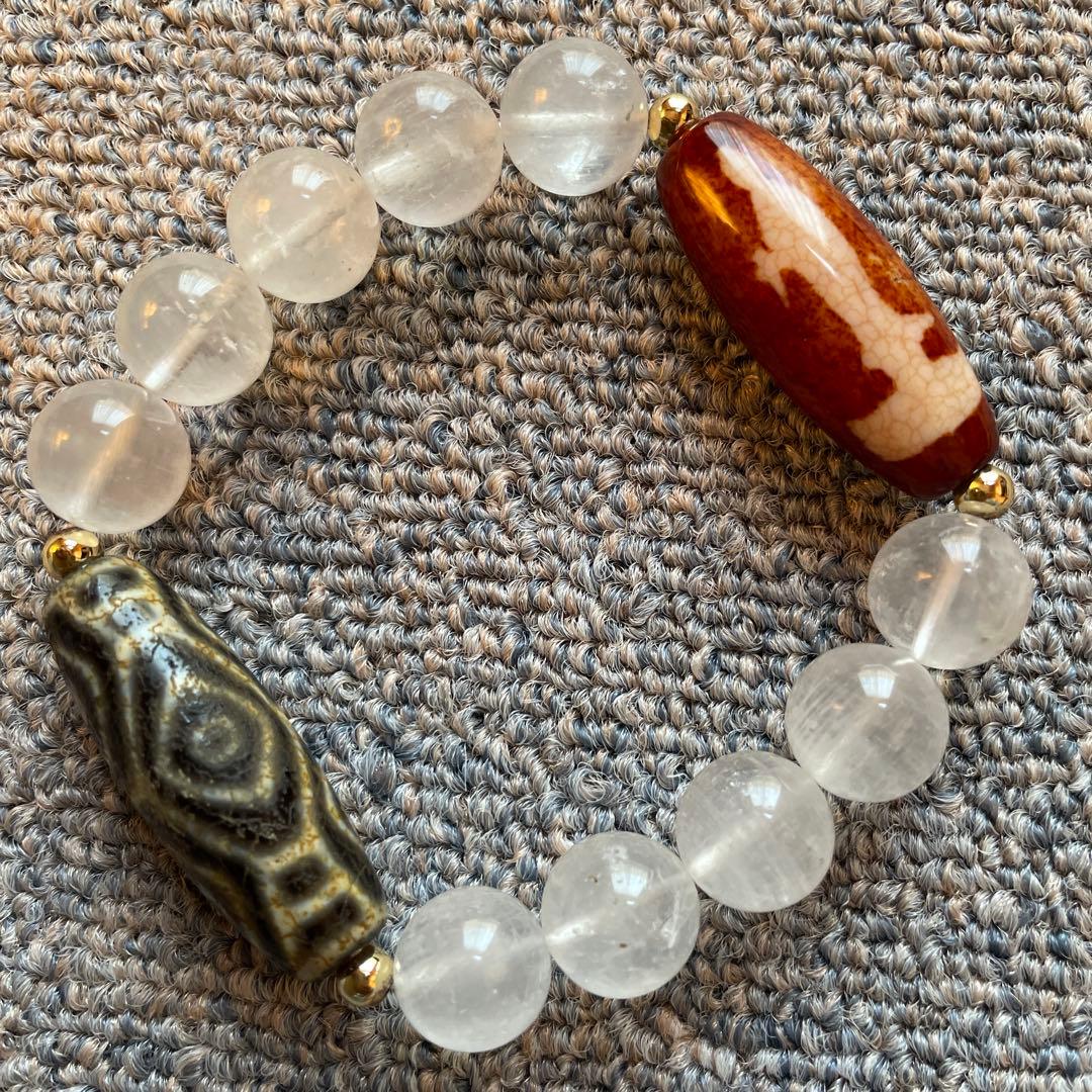 観音天珠 龍眼天珠 ブレスレット 天然石 パワーストーン