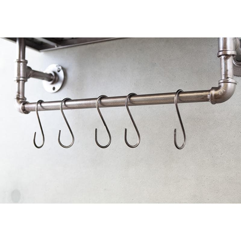 ★インダストリアルメタル ウォールシェルフ 天板付き S字フック シェルフ