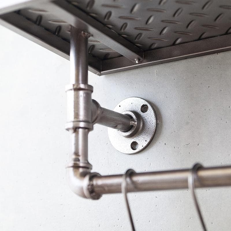 ★インダストリアルメタル ウォールシェルフ 天板付き S字フック シェルフ