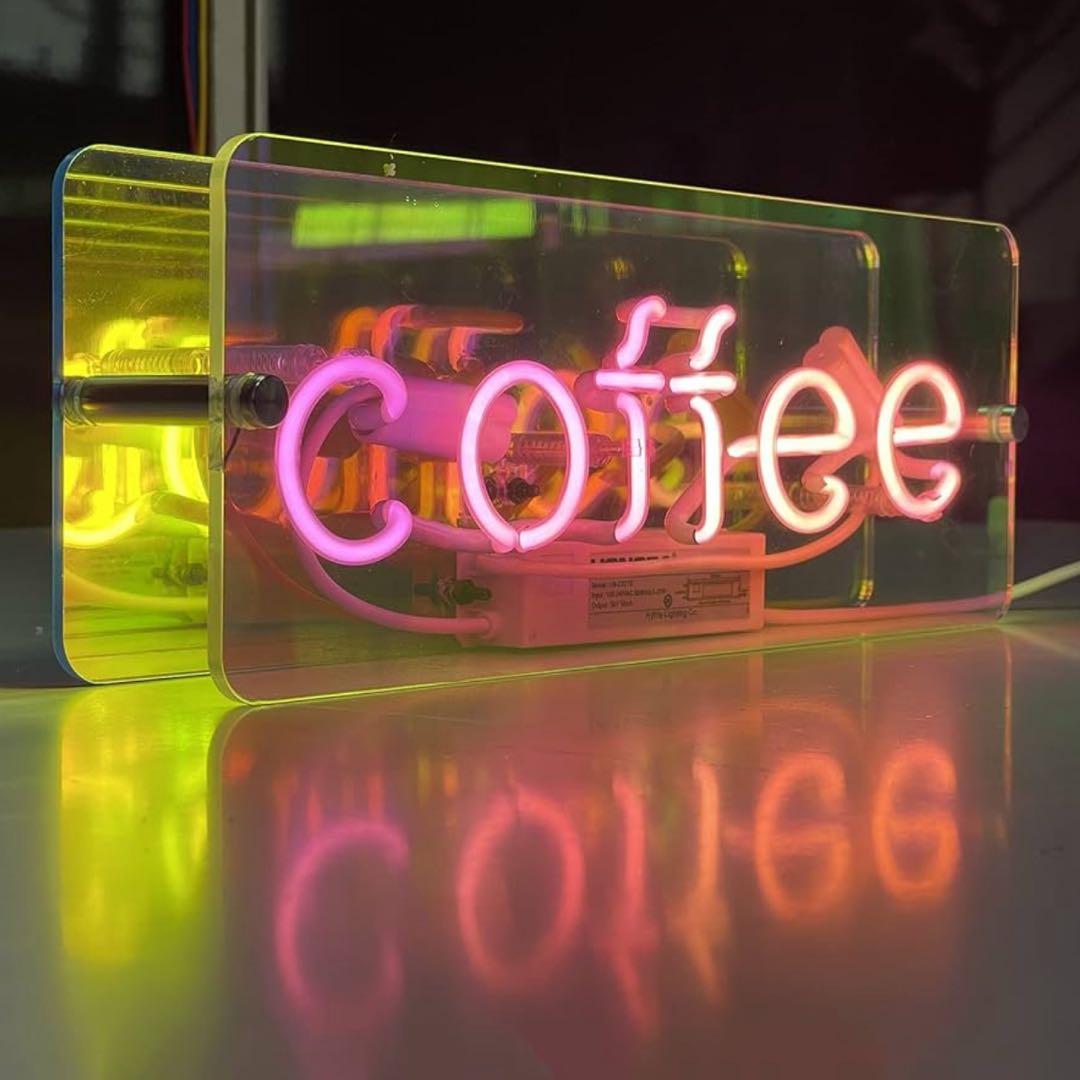 ネオンサイン COFFEE ガラス製 インテリアライト カフェ装飾