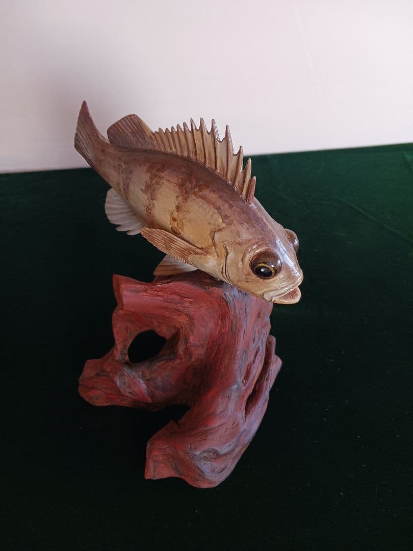 木彫の魚♡愛嬌のあるメバル