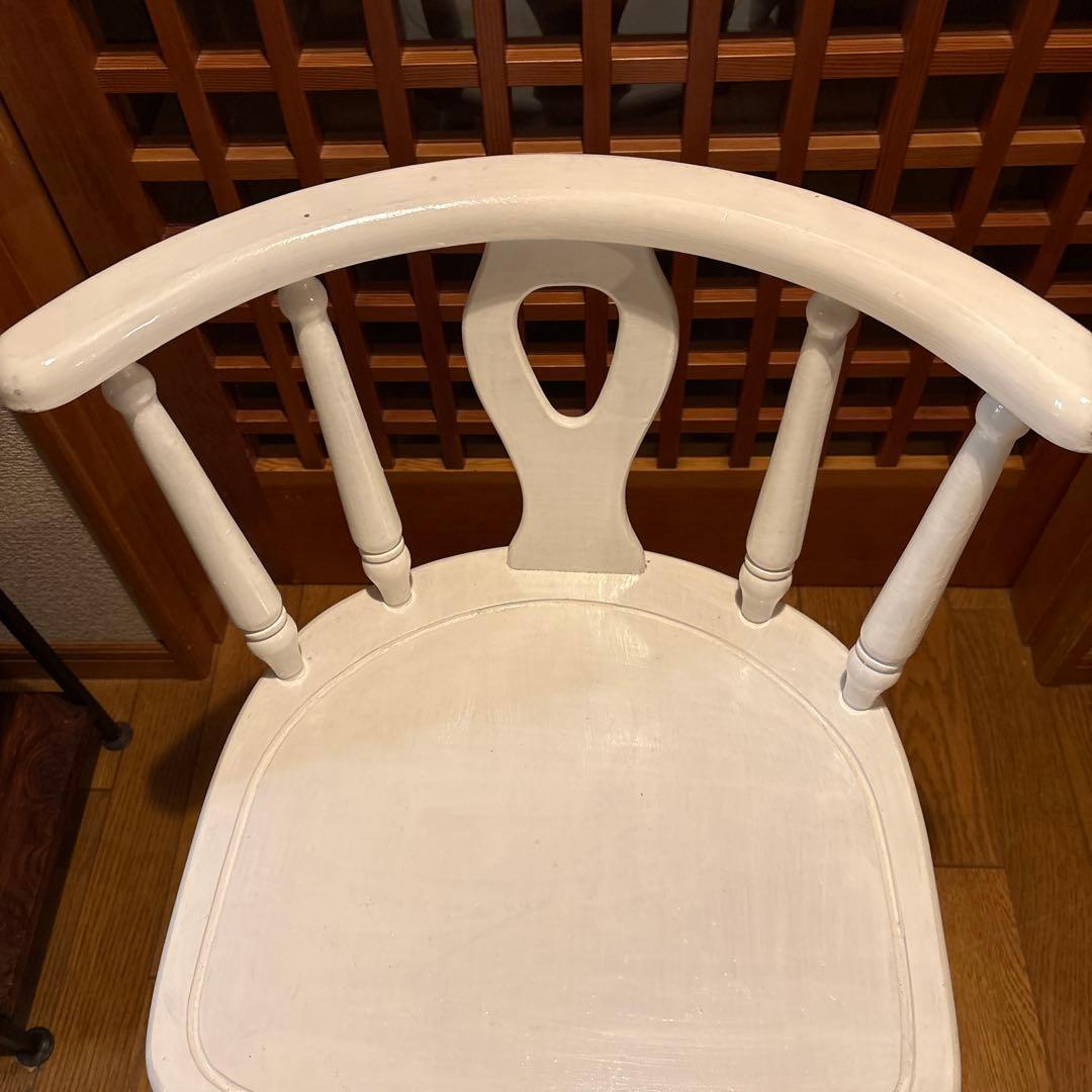 ホワイト 木製 カジュアルチェア