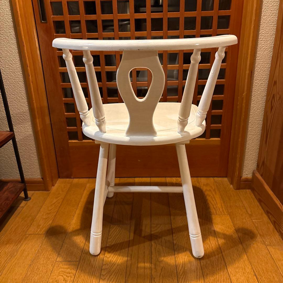 ホワイト 木製 カジュアルチェア