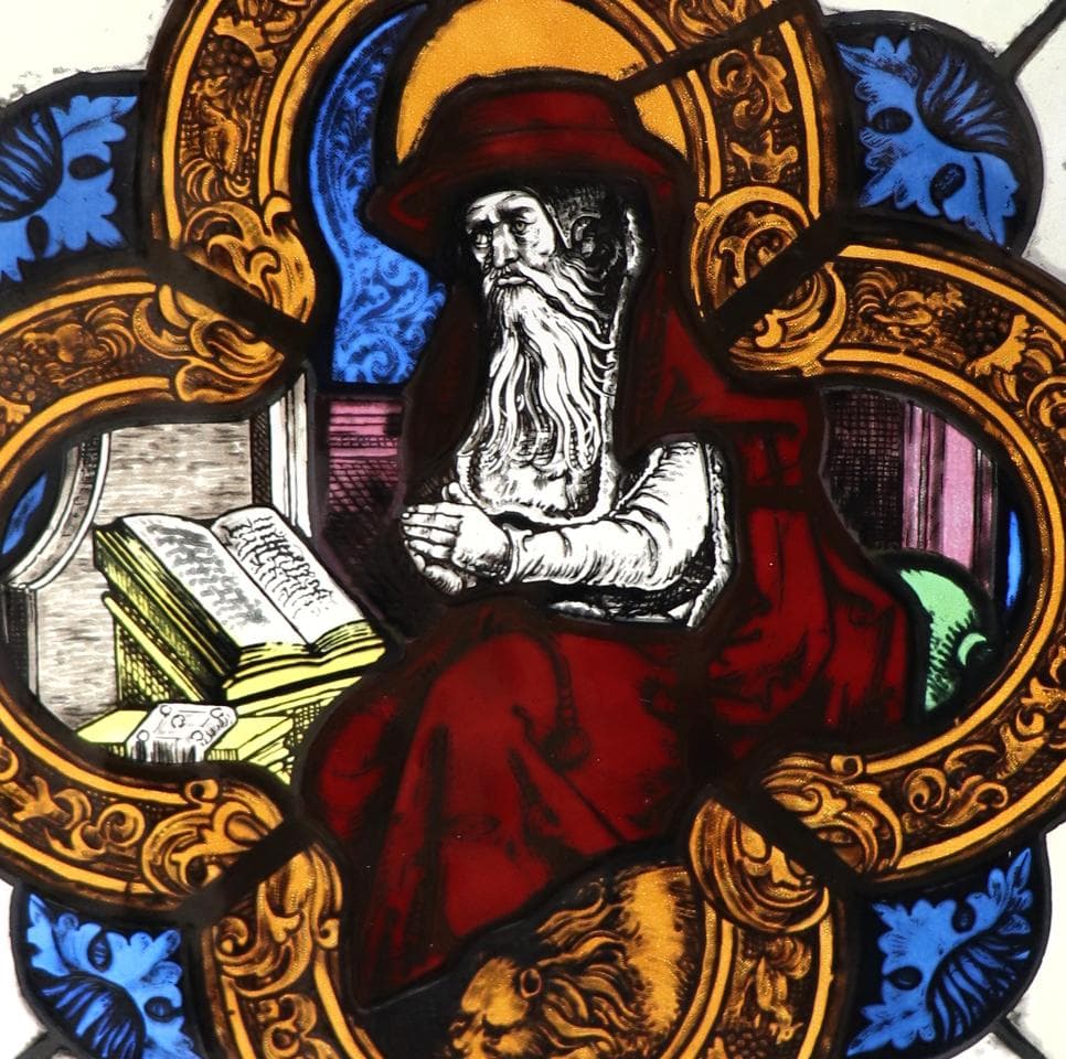 ボストン美術館 限定品 本を読む聖職者 ヴィンテージ ステンドグラス カトリック