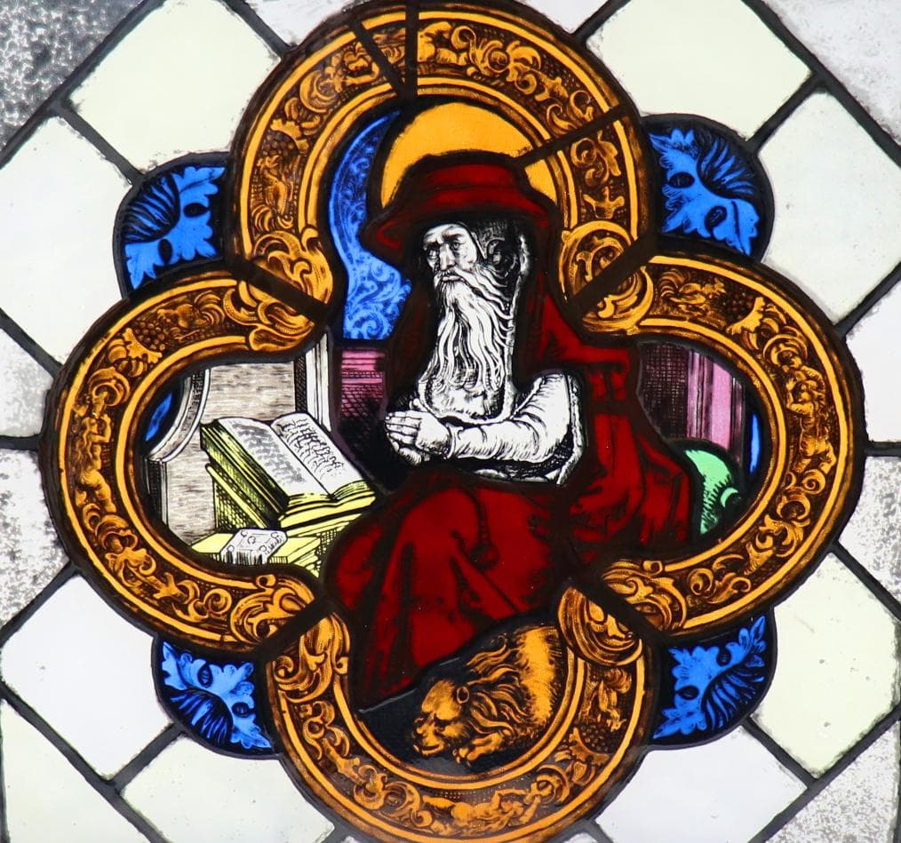 ボストン美術館 限定品 本を読む聖職者 ヴィンテージ ステンドグラス カトリック