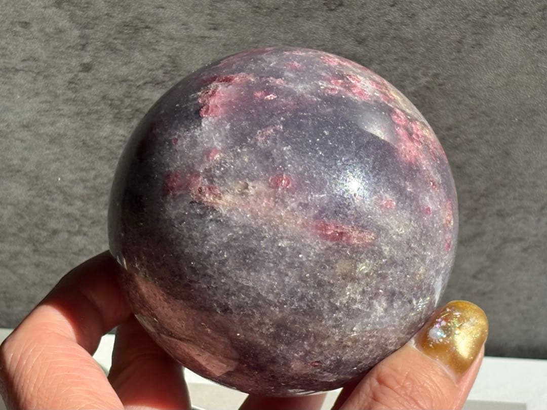 《キラキラ大玉＊ユニコーン・ストーン＊スフィア・台座付き》