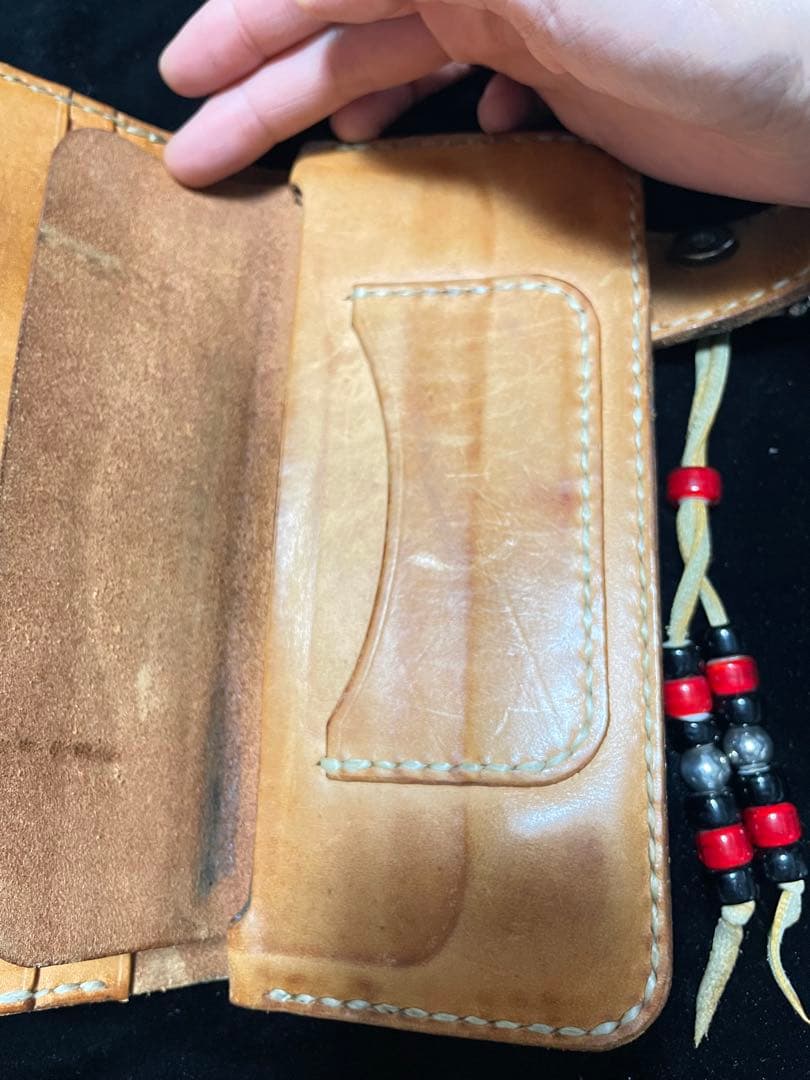 ビーズ屋公ちゃん ウォレット 長財布 レザー ハンドメイド