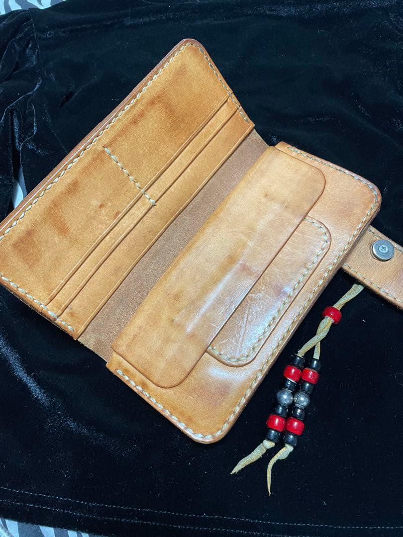 ビーズ屋公ちゃん ウォレット 長財布 レザー ハンドメイド