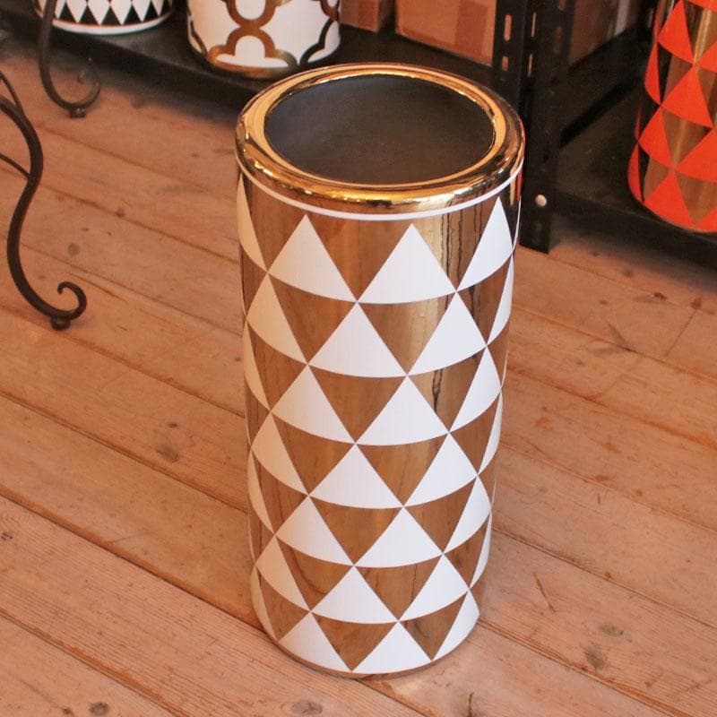 傘立て アンブレラスタンド 陶器製 ホワイト モダン 113-441