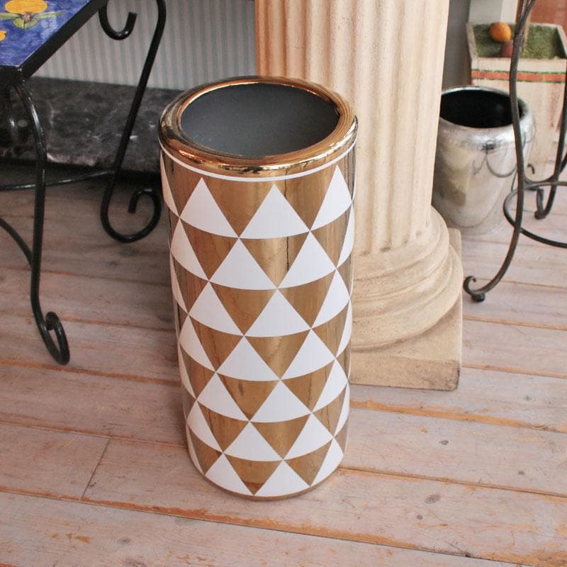 傘立て アンブレラスタンド 陶器製 ホワイト モダン 113-441