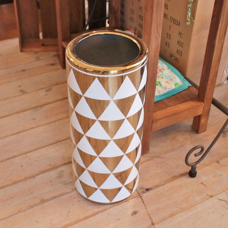 傘立て アンブレラスタンド 陶器製 ホワイト モダン 113-441