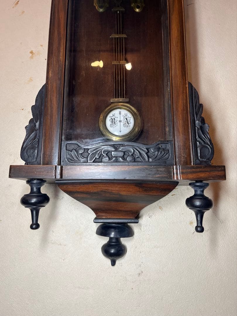 ユンハンス　黒柿　柱時計　古時計　振り子　ゼンマイ　精工舎　アンティーク　レトロ