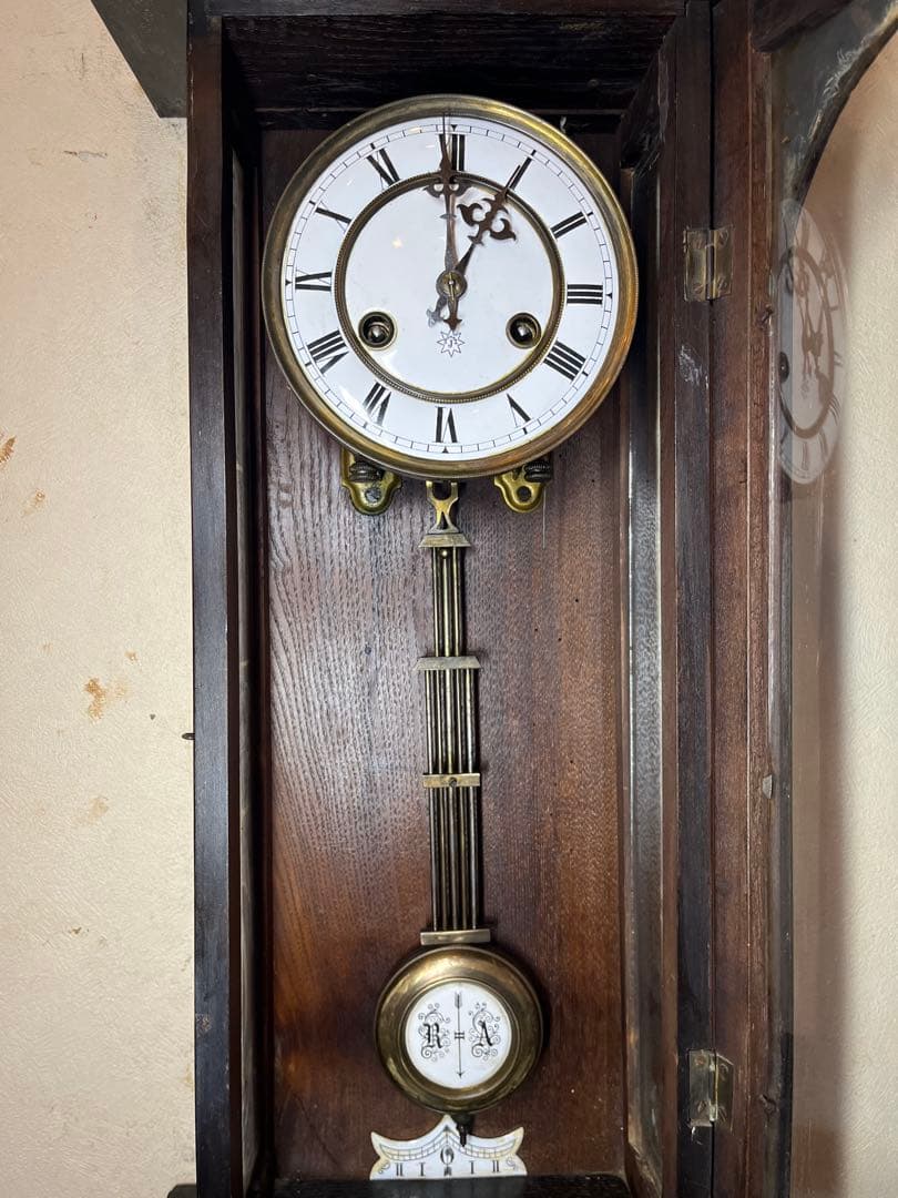 ユンハンス　黒柿　柱時計　古時計　振り子　ゼンマイ　精工舎　アンティーク　レトロ