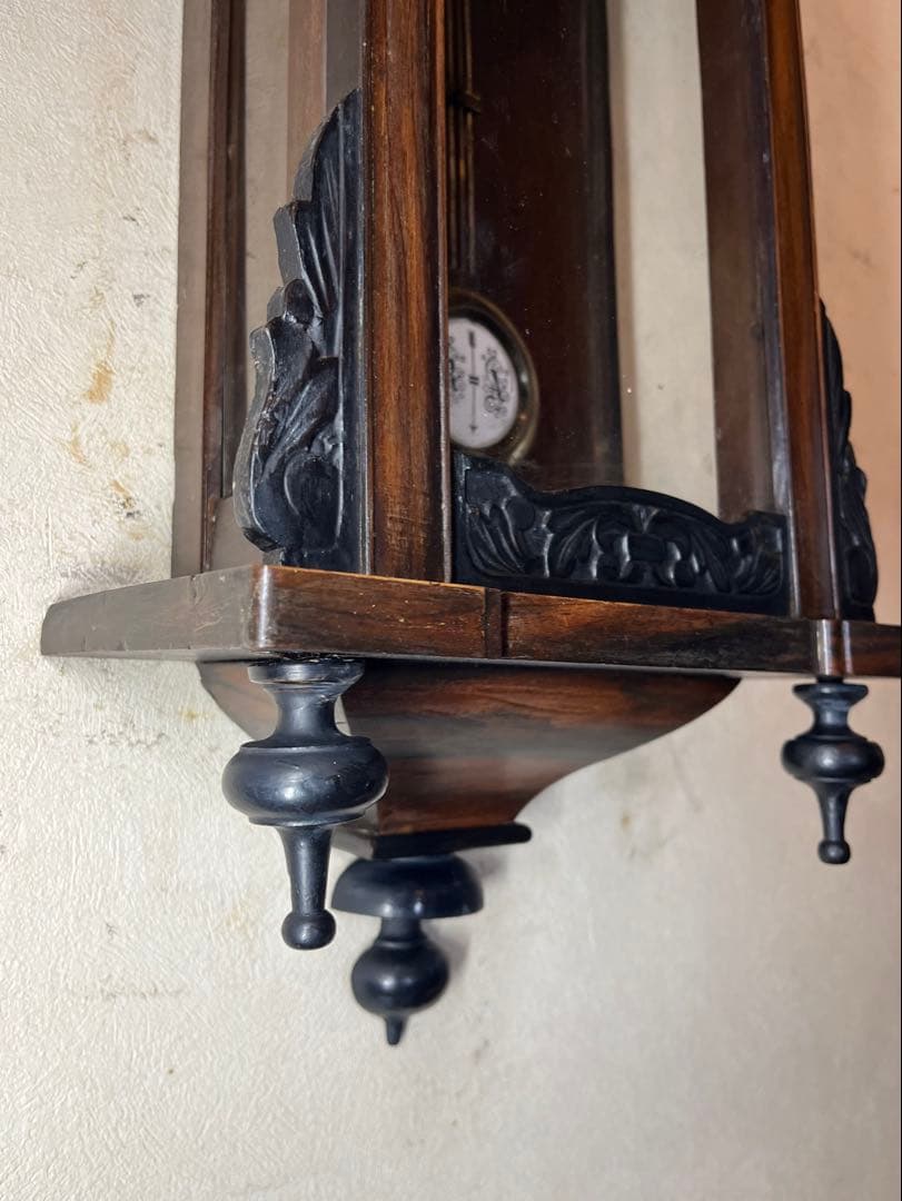 ユンハンス　黒柿　柱時計　古時計　振り子　ゼンマイ　精工舎　アンティーク　レトロ