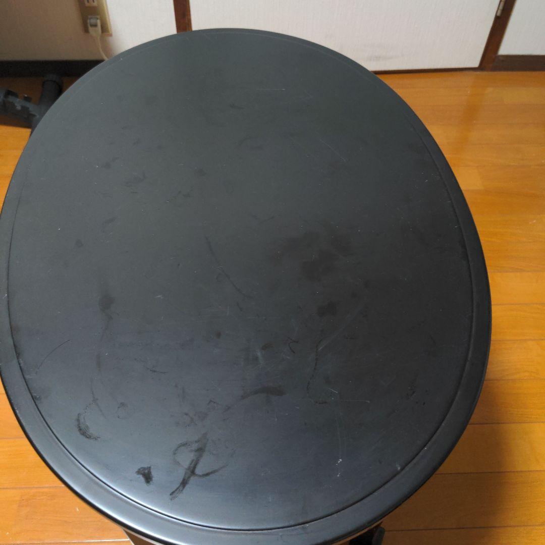 モリシゲ　ブラック楕円形テーブル 620x430x480mm