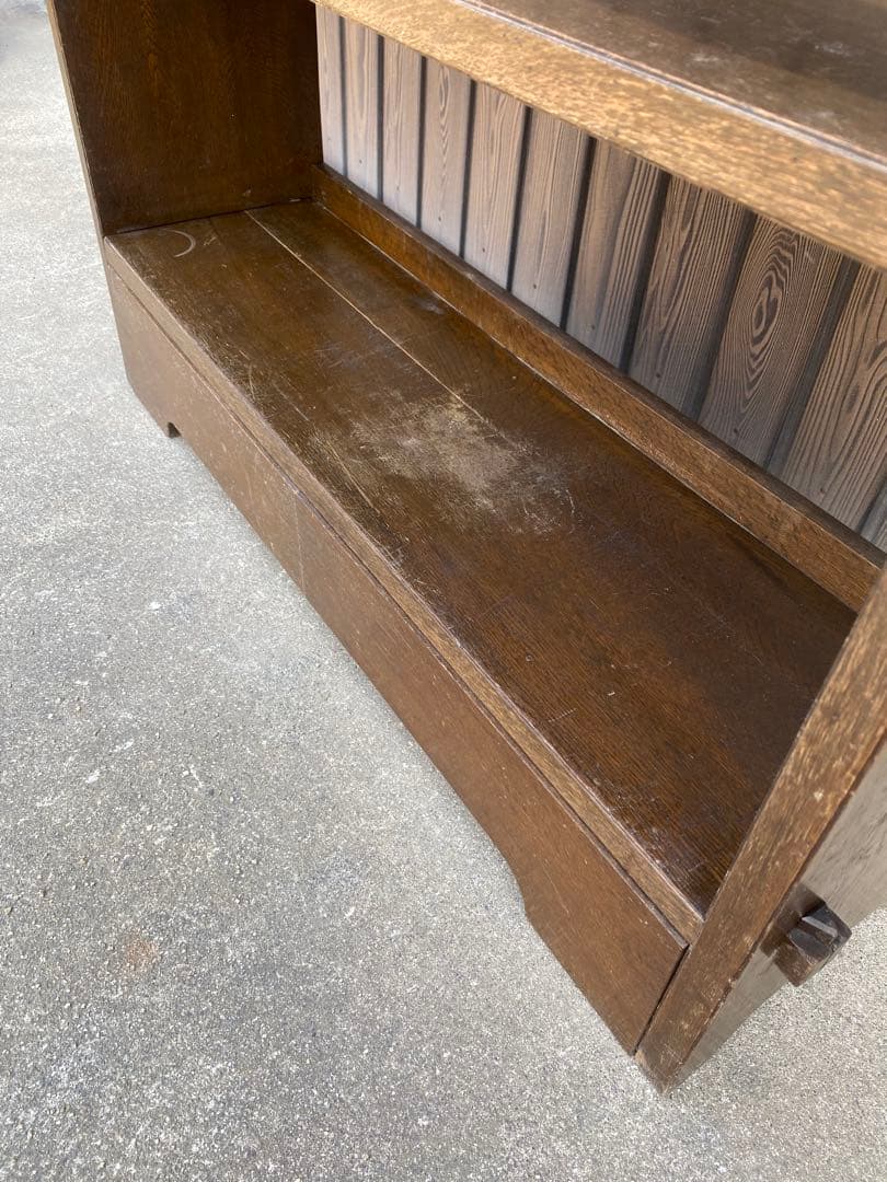 木製本棚　くさび棚　古家具　アンティーク　古道具　引き出し　シェルフ　棚　レトロ