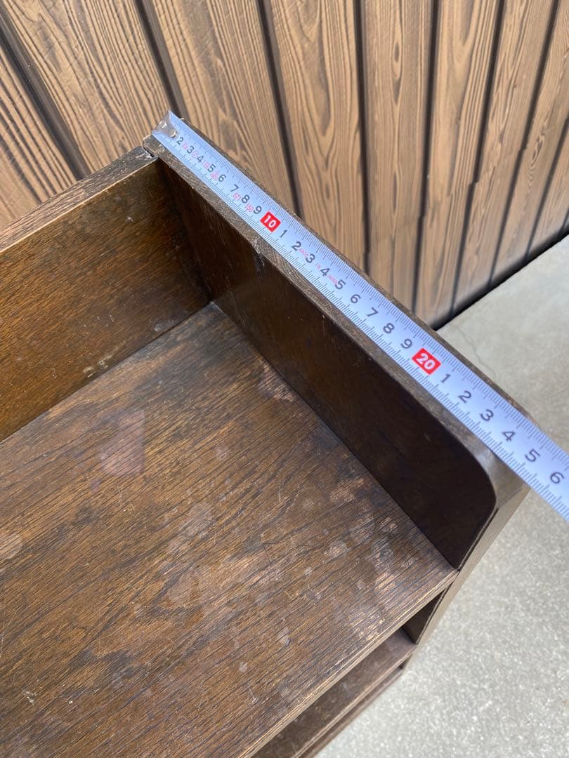 木製本棚　くさび棚　古家具　アンティーク　古道具　引き出し　シェルフ　棚　レトロ