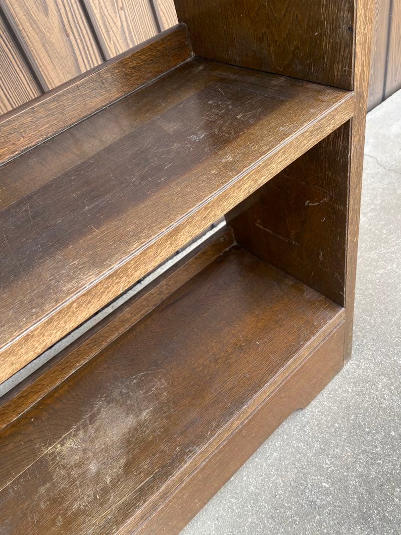 木製本棚　くさび棚　古家具　アンティーク　古道具　引き出し　シェルフ　棚　レトロ