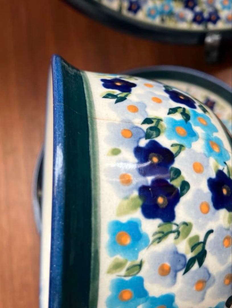 ポーランド食器セット 激レア柄 花柄 大皿カップ3シュガーポットミルクピッチャー