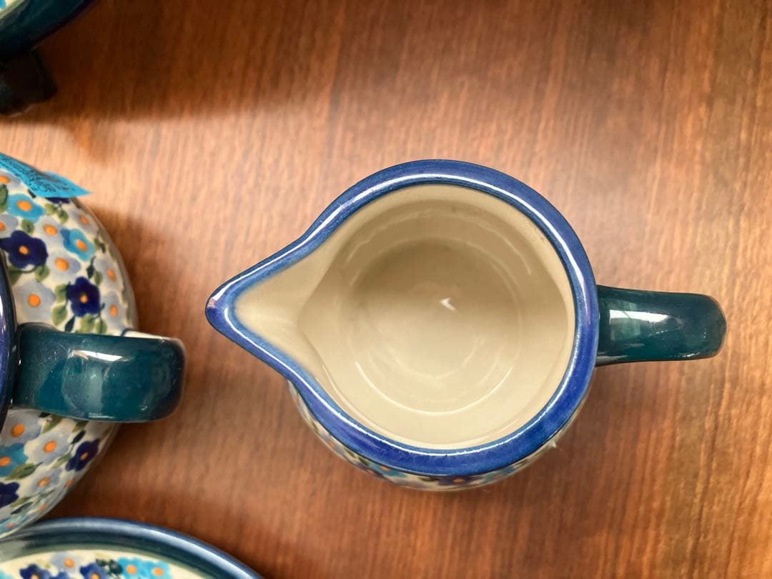 ポーランド食器セット 激レア柄 花柄 大皿カップ3シュガーポットミルクピッチャー