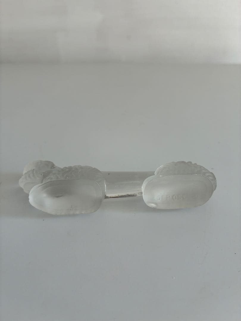 フランス アンティーク　硝子製　プードル形　カトラリーレスト　4個セット