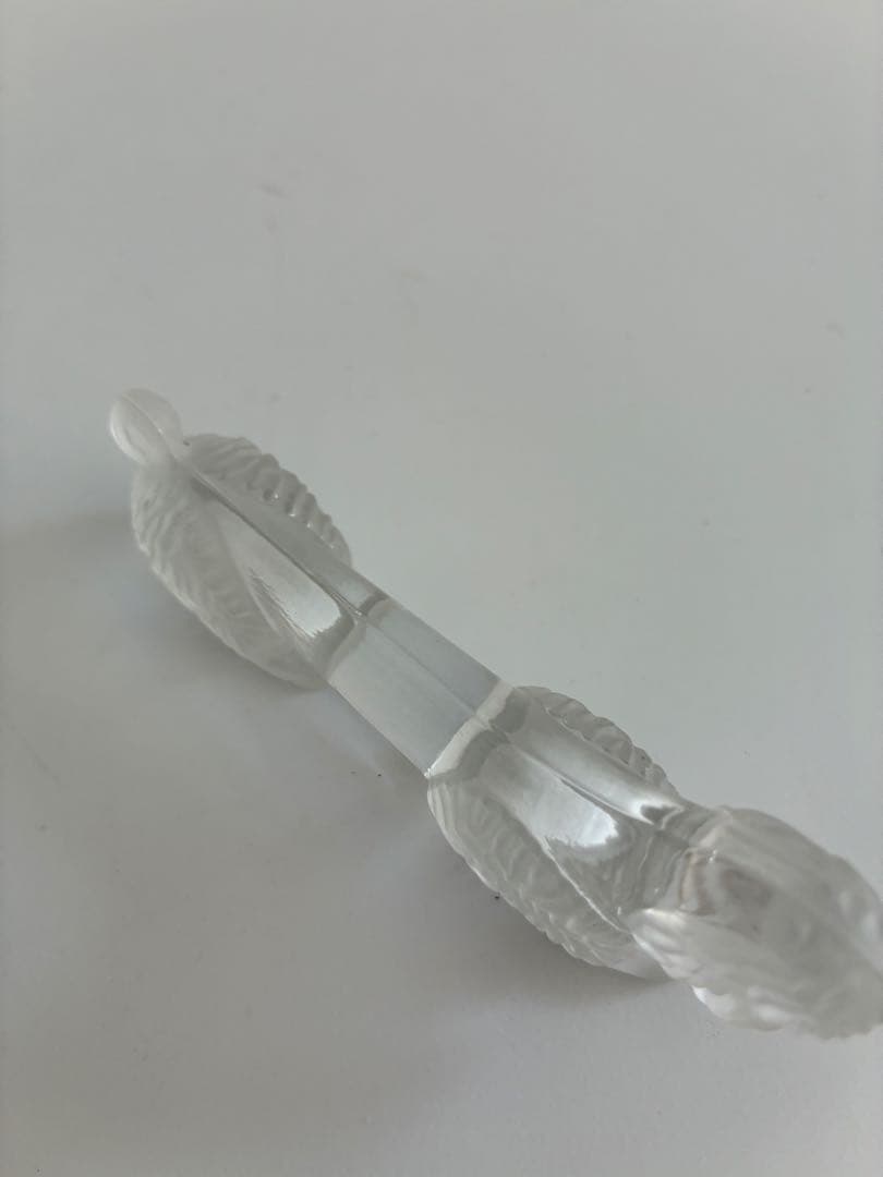 フランス アンティーク　硝子製　プードル形　カトラリーレスト　4個セット