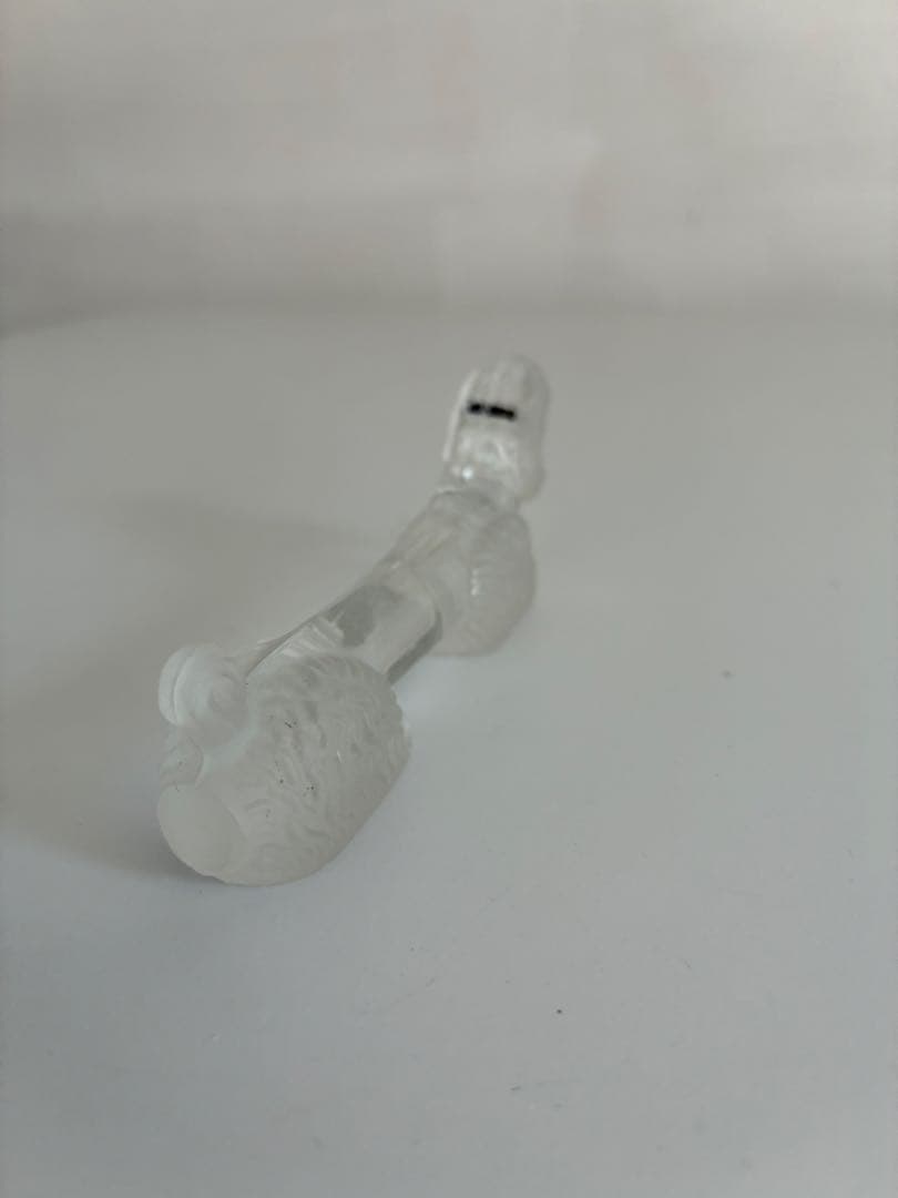 フランス アンティーク　硝子製　プードル形　カトラリーレスト　4個セット