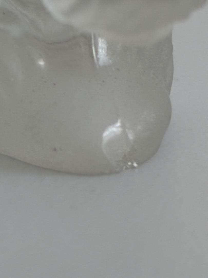 フランス アンティーク　硝子製　プードル形　カトラリーレスト　4個セット