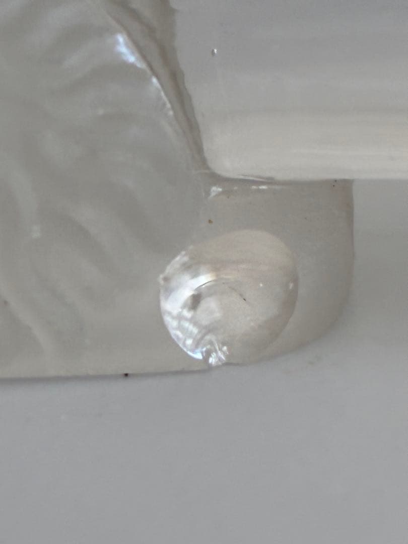 フランス アンティーク　硝子製　プードル形　カトラリーレスト　4個セット