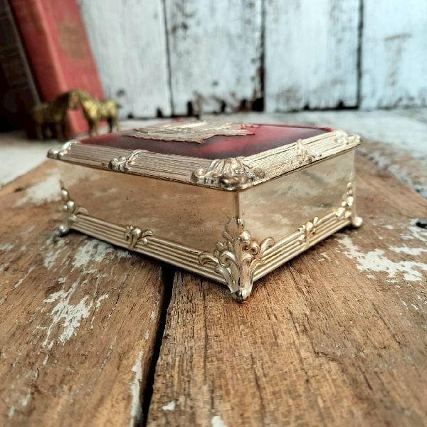 40-50s ヴィンテージ オキュパイド ジャパン 帆船 金工細工 小物入れ