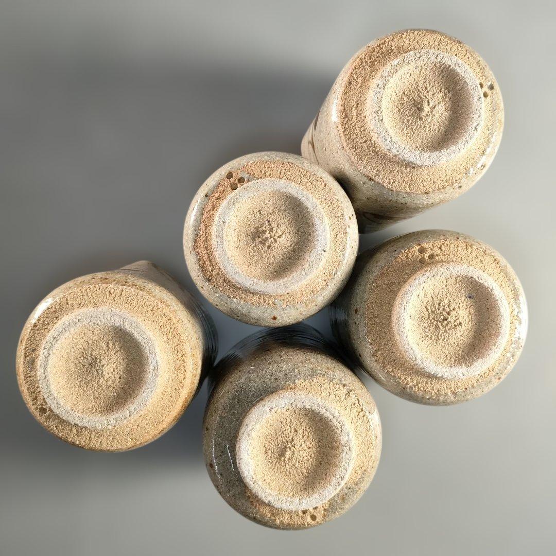 A1394-6/唐津焼/十三代中里太郎右衛門窯/絵唐津湯呑5客/共箱/懐石道具