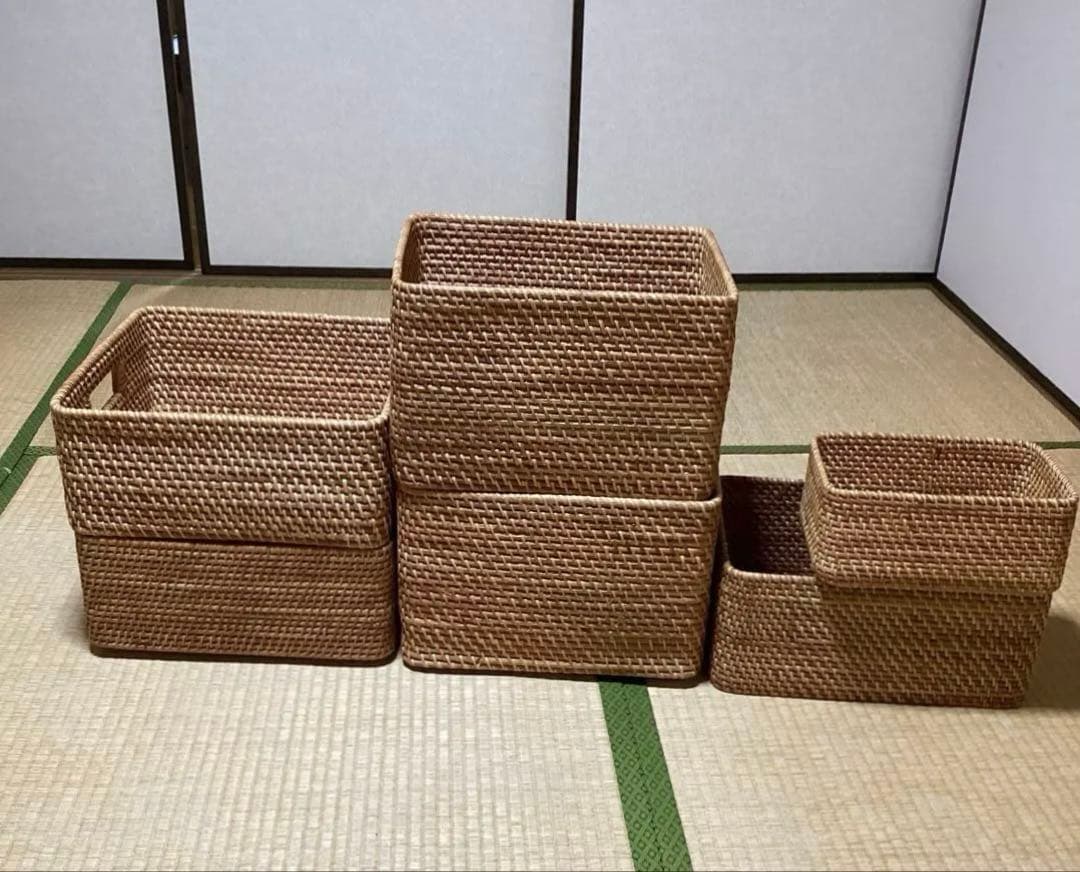 無印良品　重なるラタン　6個セット　まとめ売り