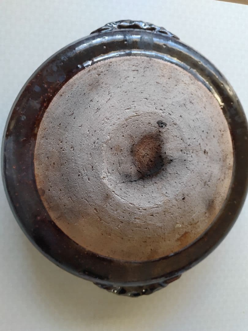 土鍋 陶器製 茶色 丸型