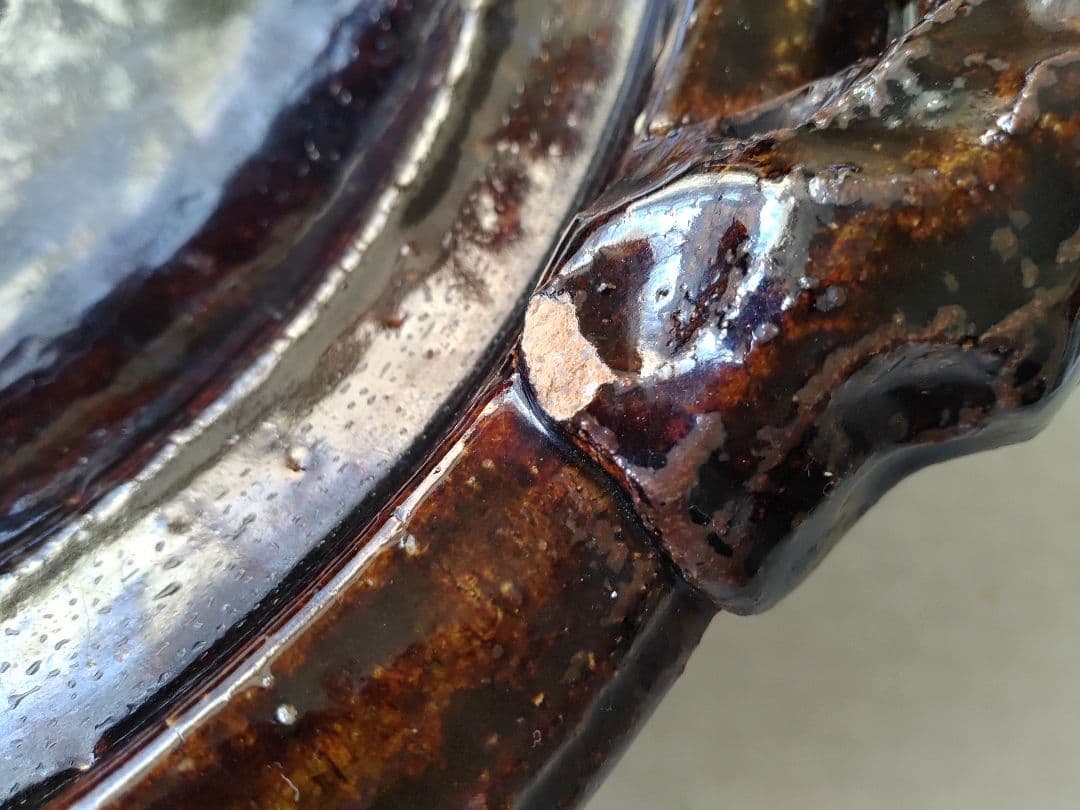 土鍋 陶器製 茶色 丸型