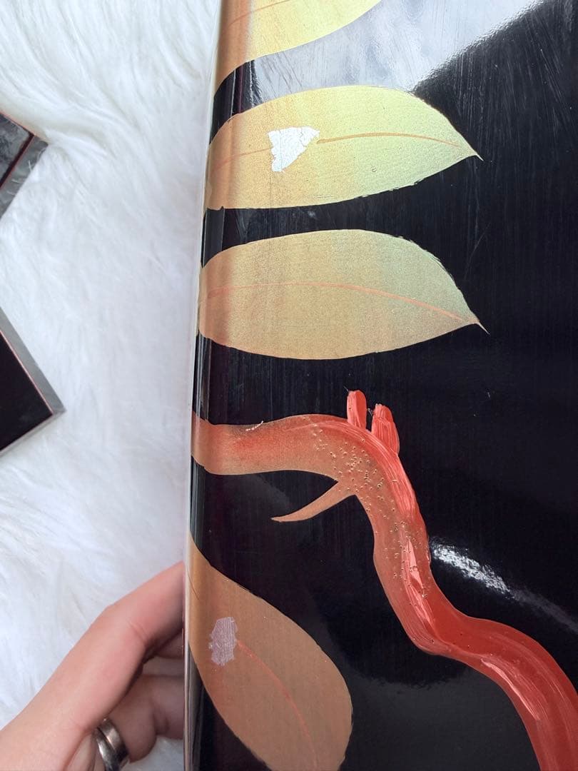 希少 1994年 日本皇室献上品 蒔絵 金彩 漆花瓶