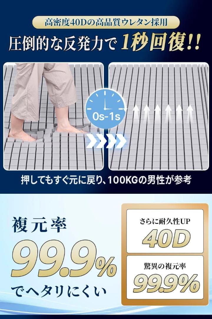 マットレス 高反発 凹凸加工 極上の寝心地 沈まない 2層構造 極厚10cm