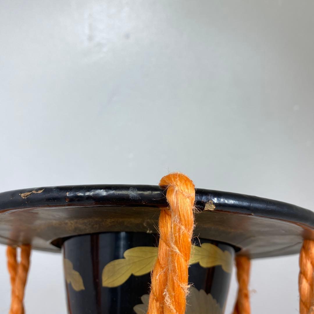 時代　鳳凰蒔絵　小鼓　高さ26.6㎝　トニヒ　東な7-0312☆2F