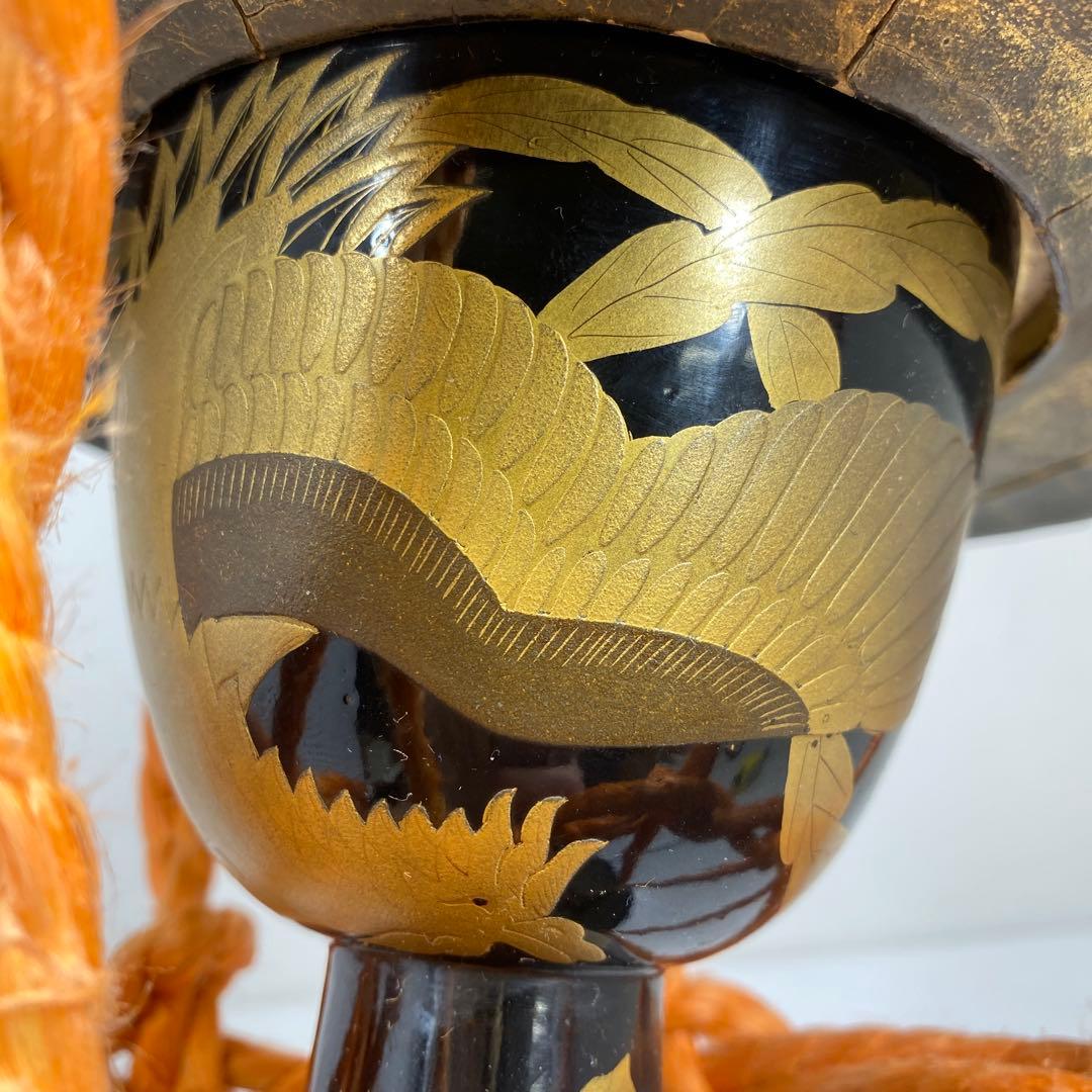 時代　鳳凰蒔絵　小鼓　高さ26.6㎝　トニヒ　東な7-0312☆2F